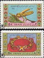 تمبر یادبود چهاردهمین سالروز ازدواج شاه و فرح دیبا اسکناس و تمبر ایران