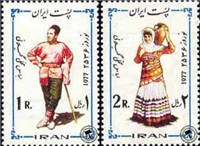 تمبر یادبود نوروز باستانی (14)  NEW YEAR لباس محلی گیلان اسکناس و تمبر ایران