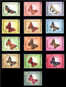 تمبر سری یازدهم پستی پروانه (شاپرک) ( مخلوط 13 رقم ) اسکناس و تمبر ایران