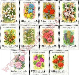  تمبر پستی سری ششم - گلها ( چسب براق 11 رقم )توضیح دارد اسکناس و تمبر ایران