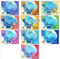 سری دوازدهم تمبر پستی خلیج فارس (تمبر براق 10 رقم) اسکناس و تمبر ایران
