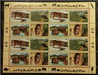  مینی شیت سازمان ملل ژنو 2001 حیوانات در حال انقراض اسکناس و تمبر ایران