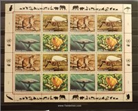 مینی شیت سازمان ملل ژنو 1994 حیوانات در حال انقراض اسکناس و تمبر ایران