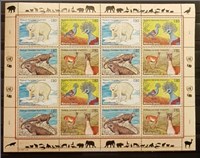  مینی شیت سازمان ملل ژنو 1997 حیوانات در حال انقراض اسکناس و تمبر ایران