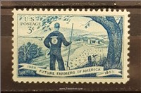 تمبر آمریکا  ۱۹۵۳ کشاورزان آمریکا اسکناس و تمبر ایران