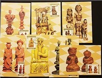 ۷ عدد ماکزیمم کارت سنت توم ۱۹۸۱ شطرنج اسکناس و تمبر ایران