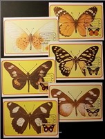  ۶ عدد ماکزیمم کارت سنت توم ۱۹۷۹ پروانه ها اسکناس و تمبر ایران