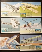  ۶ عدد ماکزیمم کارت سنت توم ۱۹۷۹ تاریخ هوانوردی اسکناس و تمبر ایران