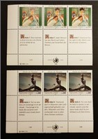  سری تمبر سازمان ملل ژنو  ۱۹۸۹ حقوق بشر - تابلو اسکناس و تمبر ایران